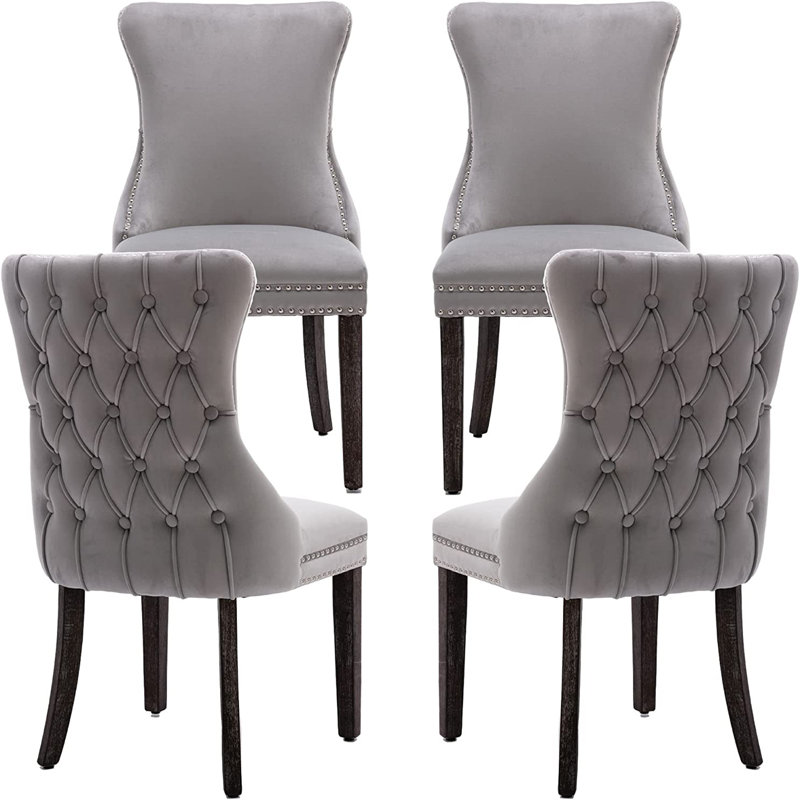 House of Hampton® Janaea Tufted Velvet Upholstered Back Parsons Chair